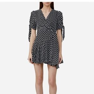 Significant Other Womens Wrap‎ Short Sleeve Dress Black & White Size 2